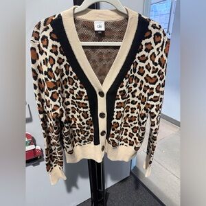 Cabi leopard cardigan Large